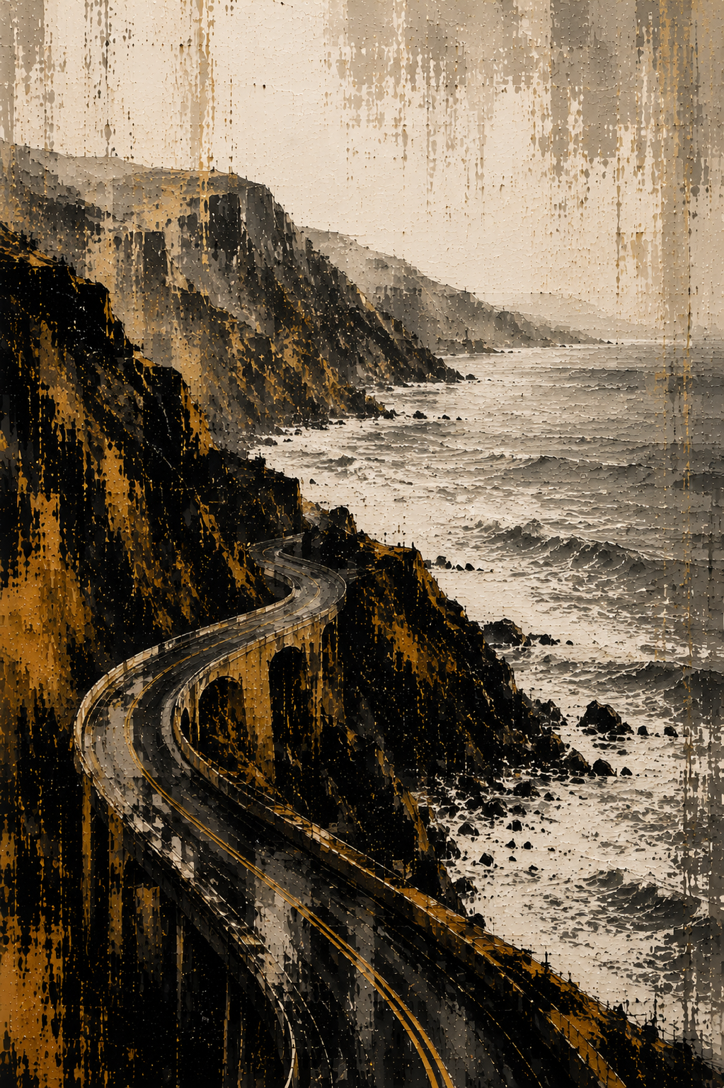 The Edge — Coastal Cliff Road Art Print